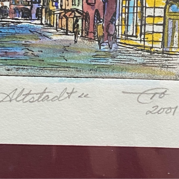 2 Watercolor Painting Framed Artwork Innsbruck Austria & St. Paul’s Cathedral - Picture 7 of 16